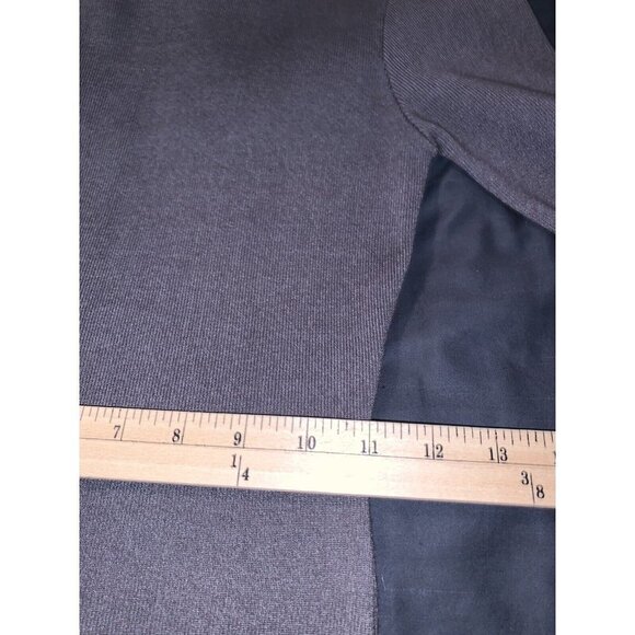 SEED Heritage Gray Bodycone Ribbed Long Bell Sleeve Midi Stretch Dress Sz Small - Picture 10 of 12